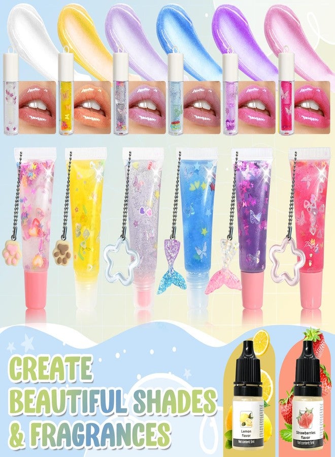 Jcoos Make Your Own Lip Gloss Kit, JCOOS Lip Gloss Making Kit, 94PCS Fun Keychain DIY Lipgloss Sets for Girls, Flavored Moisturizing Glitter Lip Kit, Kids Lip Gloss, Tween Girls Trendy Stuff Christmas Gifts - Image 4